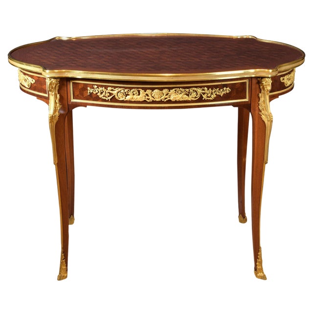 Louis XVI Style Oval Coffee Table, France, 19th Century For Sale