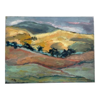 1970s “Untitled” Impressionistic Landscape - Oil on Canvas by Hannah Dalbey For Sale
