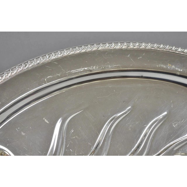 Vintage w.m. Rogers 810 Regency Silver Plated Oval Meat Cutlery Serving Platter For Sale - Image 10 of 13