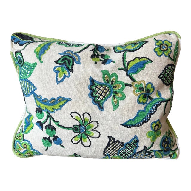 Vintage Printed Linen Pillow For Sale