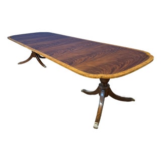 Traditional Mahogany Scallop Cornered Dining Table by Leighton Hall - Showroom Sample For Sale