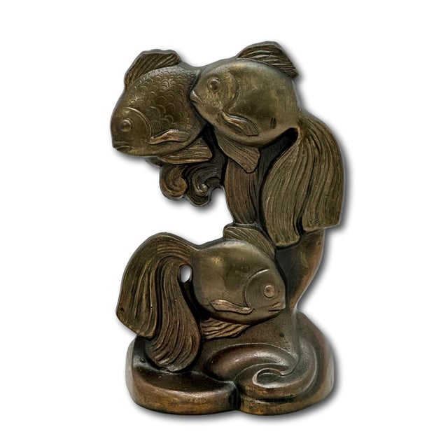 Rare & Hard to Find All Original Vintage 1930s Hubley MFG Co. #464 Fan Tail Fish Cast Iron Doorstop For Sale - Image 14 of 18