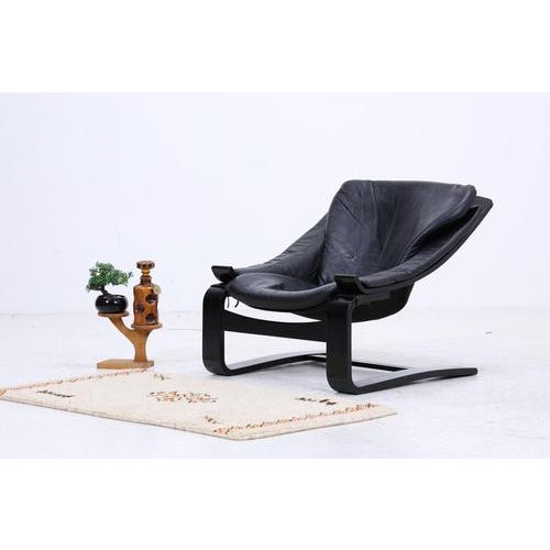 Vintage Lounge Chair in Leather, 1970s For Sale - Image 14 of 14