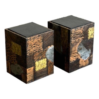 Pair of Paul Evans Side Tables With Original Slate Tops Circa 1960s For Sale