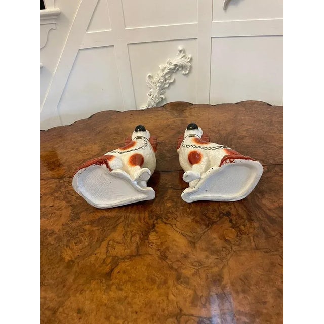 Ceramic Victorian Staffordshire Dogs, 1880, Set of 2 For Sale - Image 7 of 8
