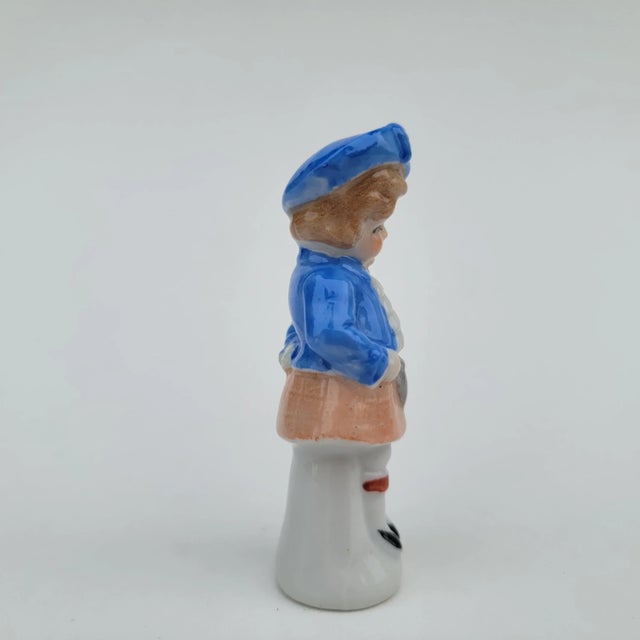 Contemporary Early 20th Century Porcelain Scottish Girl Figurine Japan For Sale - Image 3 of 9