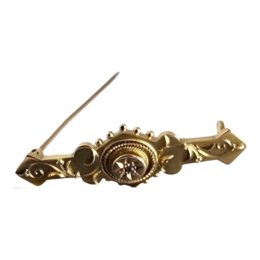 15ct Gold & Cut Diamond Brooch from R. Nevill, Chester, 1903 For Sale
