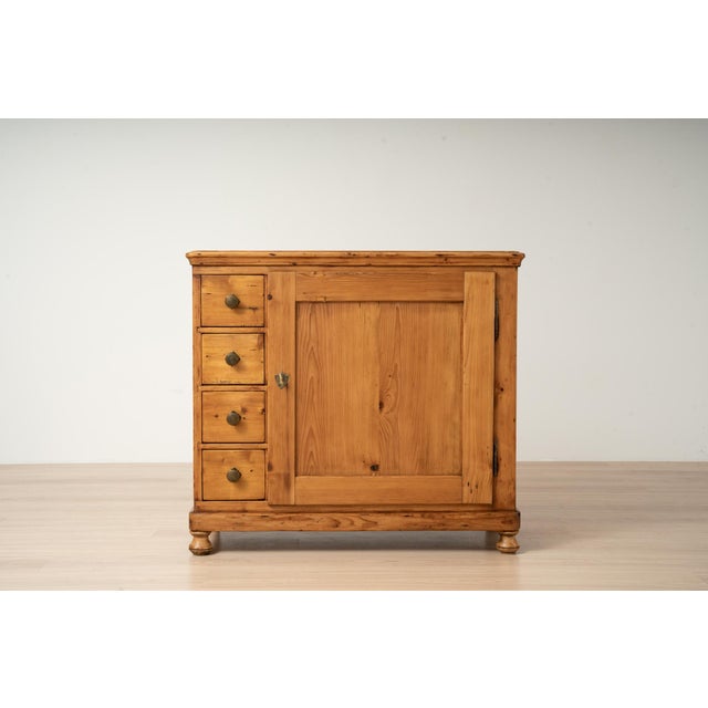 Antique Mid-19th Century German Biedermeier Pine Cabinet with Drawers For Sale - Image 15 of 15