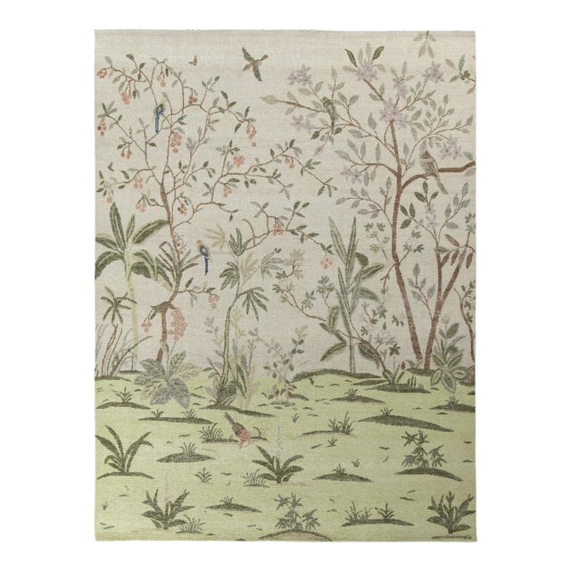 Rug & Kilim’s Oversized Mural Rug in Green, 13x19 For Sale