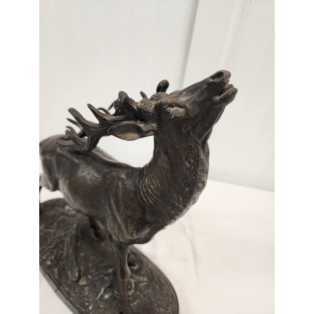 Metal Early 20th Century Fabulous Elk Statue For Sale - Image 7 of 14