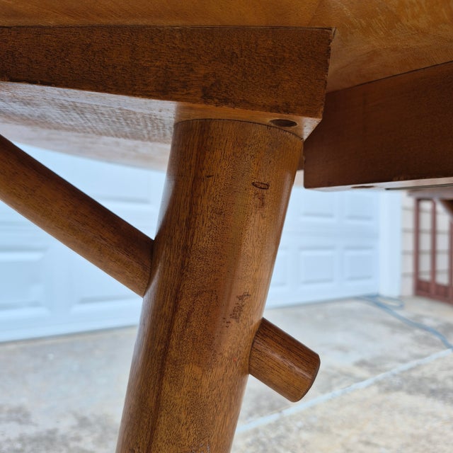 1950s Midcentury Modern Russel Wright for Conant Ball Maple 48" Round Dining Table With Atomic Legs for Restoration For Sale - Image 16 of 18