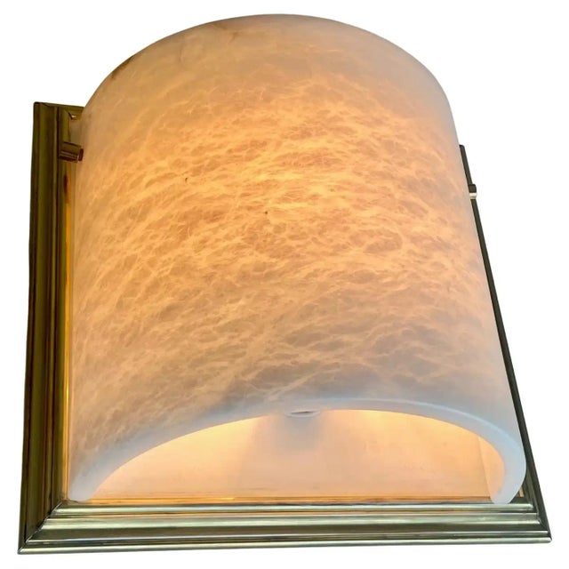 Single Lightolier Alabaster Brass Sconce For Sale - Image 13 of 13