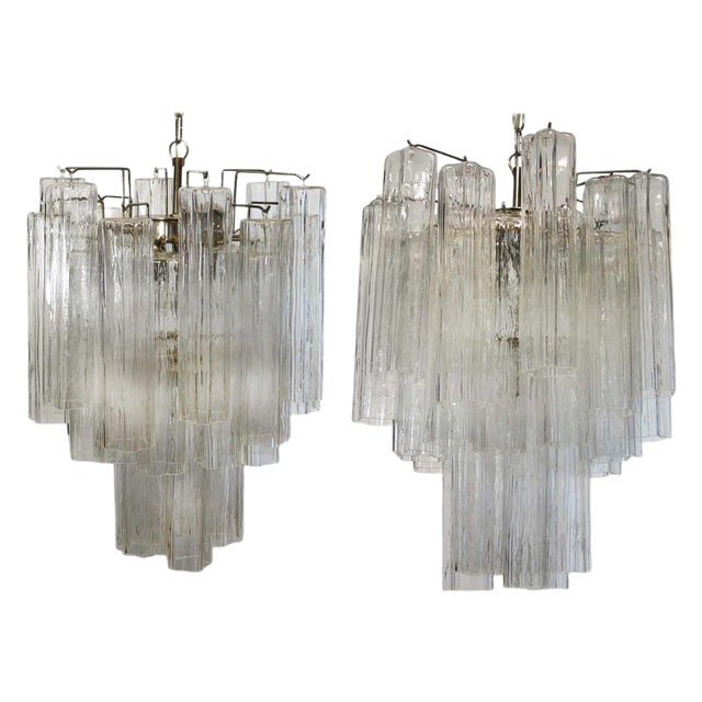 Tronchi Chandeliers in the style of Toni Zuccheri for Venini, Set of 2 For Sale
