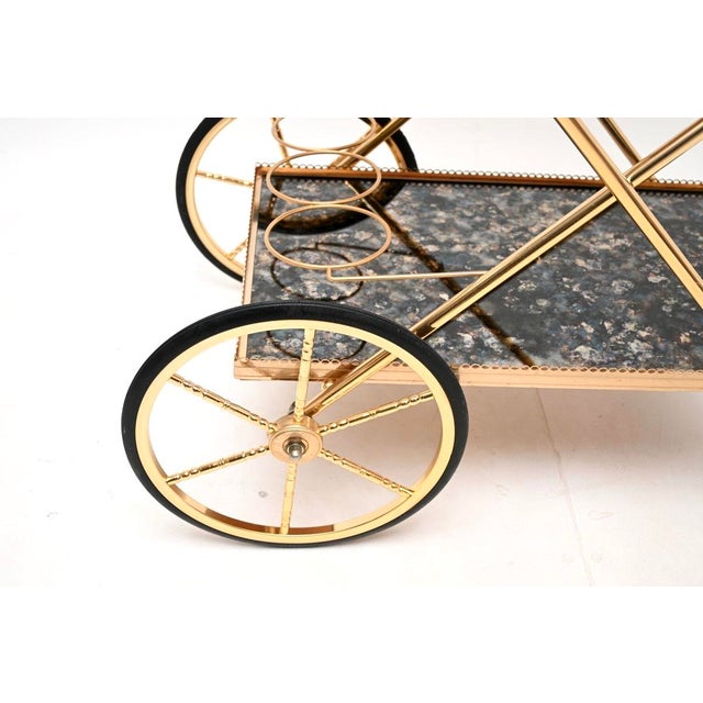 Vintage Italian Brass Drinks Trolley, 1970s For Sale - Image 11 of 13