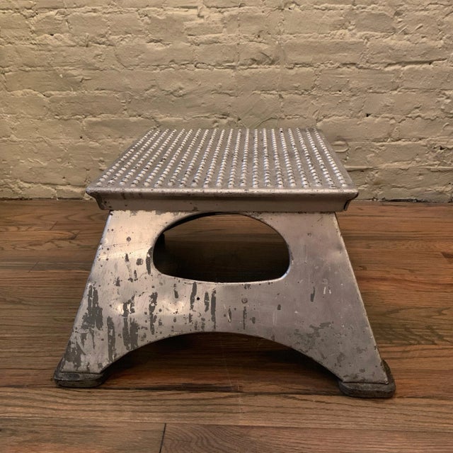 Mid 20th Century Mid 20th Century Industrial Aluminum Airplane Step Stool, New York Airways For Sale - Image 5 of 7