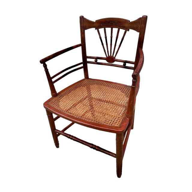 Red & Gilt & Painted Chinoiserie Armchair For Sale In New York - Image 6 of 9