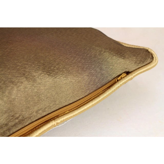 Silver Jane Churchill Embroidered Peacock Lumbar Pillow For Sale - Image 8 of 13