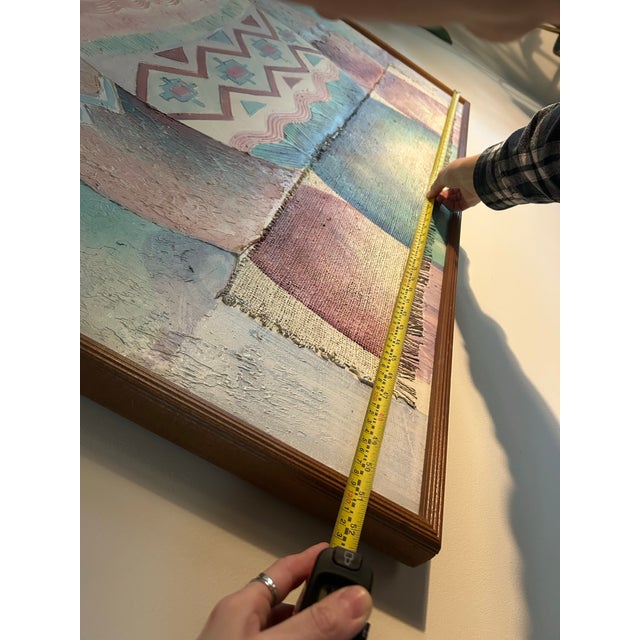 1980s Huge S. McGrow Acrylic on Burlap Painting For Sale - Image 5 of 10