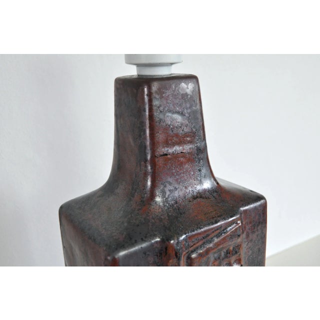 1970s Glazed Stoneware Table Lamp from Desiree Stentøj, Denmark, 1960s For Sale - Image 5 of 10
