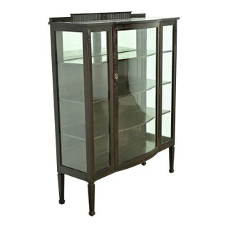 Berkey & Gay Style Antique French Regency Louis XVI Carved Mahogany Bookcase or Display Cabinet, Circa 1900 For Sale