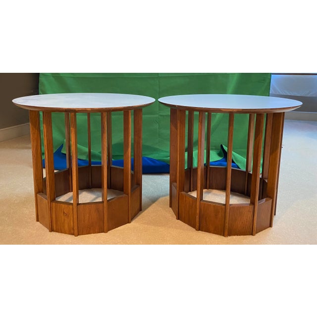 1950s 1950s Hickory Mahogany and Micarta Side Tables - a Pair For Sale - Image 5 of 5