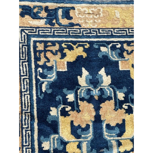 Antique Chinese Cotton and Wool Rug For Sale - Image 6 of 18