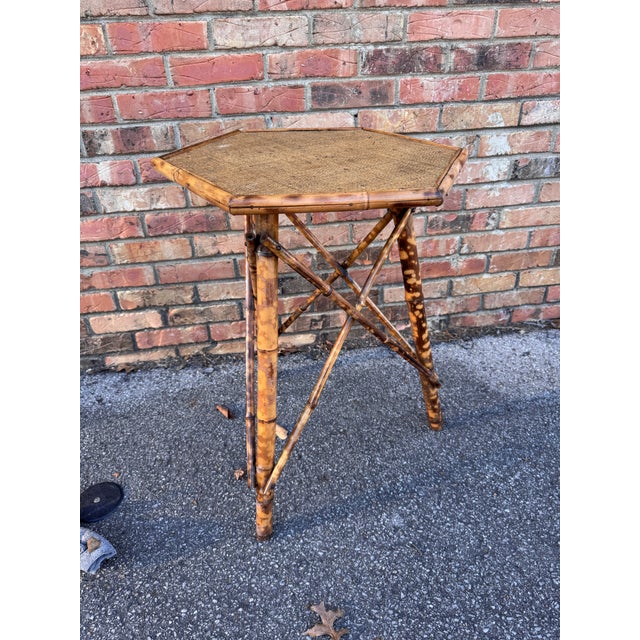 English 19th English Bamboo Side Table For Sale - Image 3 of 5