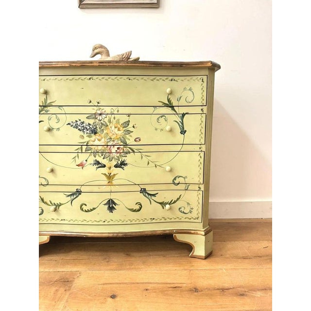 Early 20th Century Hand-Painted Serpentine Chest of Drawers For Sale - Image 4 of 14