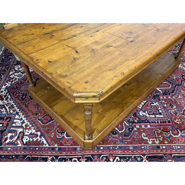 Brown 19th Century English Trades Table in Fir Wood For Sale - Image 8 of 18