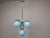 Czech Art Deco Blue Opaline Glass and Chrome 4-Light Chandelier, 1930s For Sale - Image 6 of 18