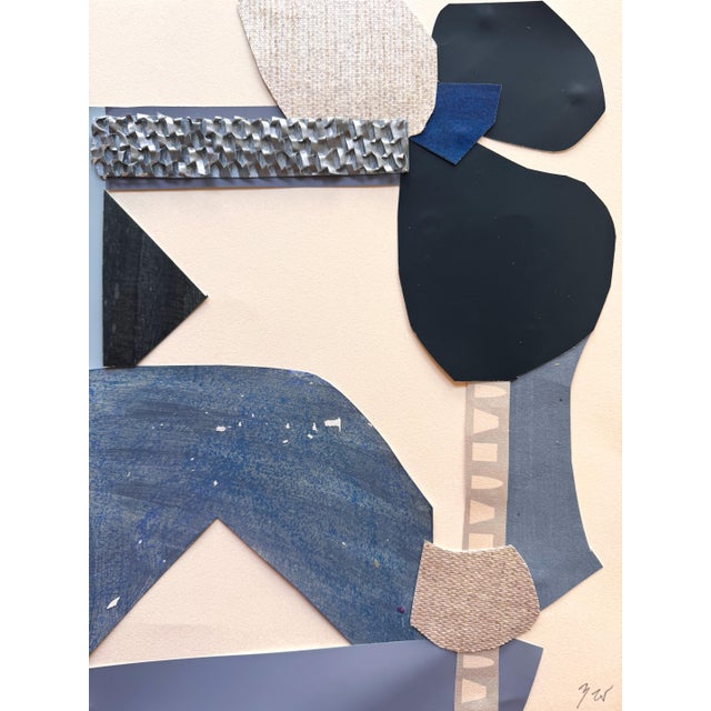 Navy Blue "Celestial Escapade 4" Original Mixed-Media Collage on Paper by Zac Woodiel For Sale - Image 8 of 9