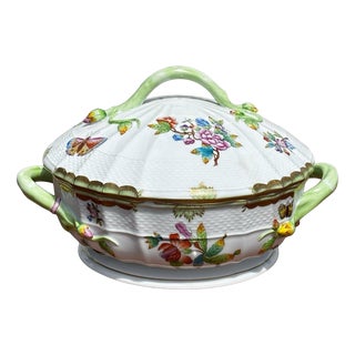 Herend Queen Victoria Porcelain Tureen For Sale