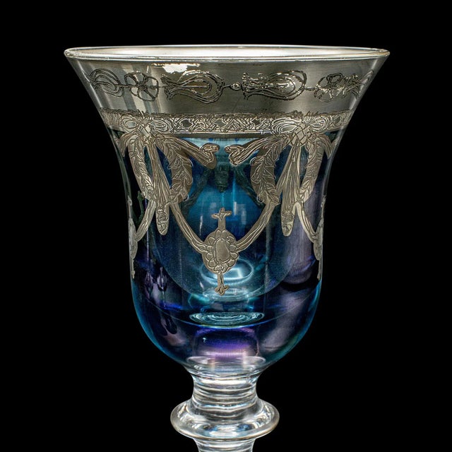 Blue Set of 12 Vintage Wine Goblets, Italian, Handmade, Champagne Glasses, Liqueurs For Sale - Image 8 of 12