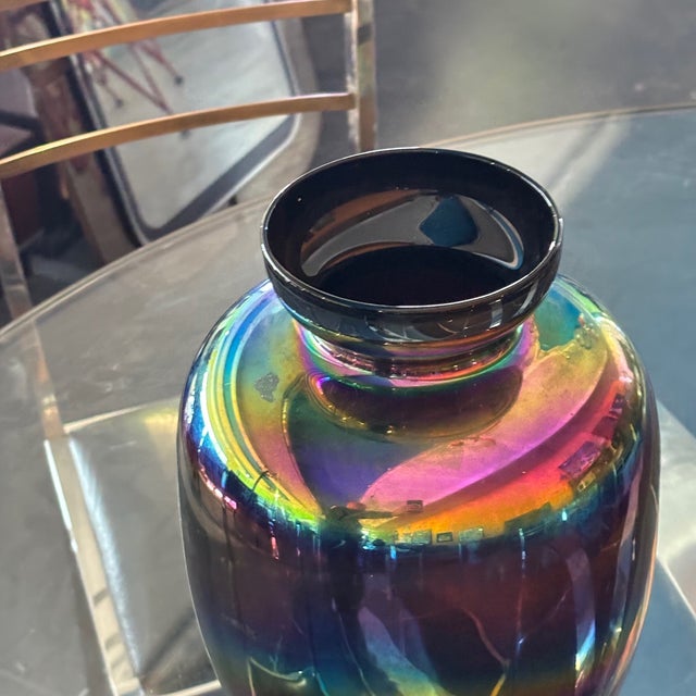 Iridescent Murano Glass Vase by Sergio Asti for Venini, 1980s For Sale - Image 4 of 9