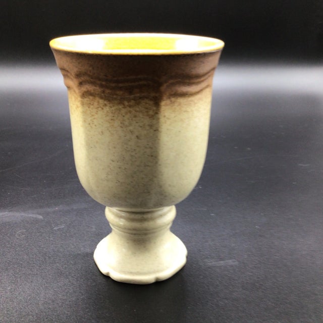 Contemporary Mikasa Whole Wheat Pattern Stoneware Goblets for Hot or Cold Liquids - Set of 4 For Sale - Image 3 of 12