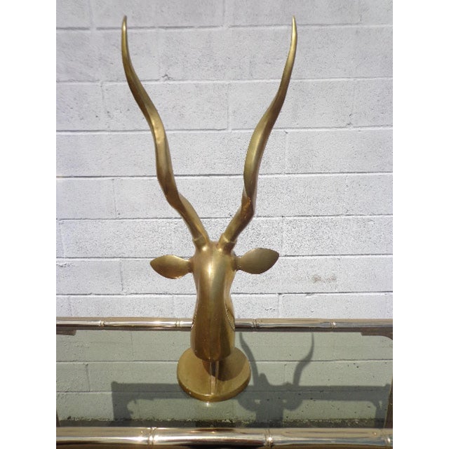 Mid 20th Century Brass Antelope Gazelle Statue For Sale - Image 9 of 10