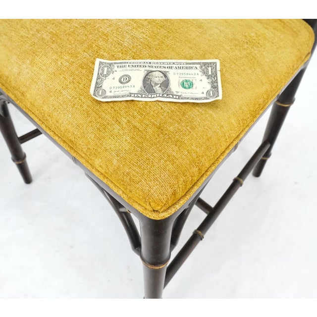 Mid-Century Modern Decorative Ebonized Walnut Faux Bamboo Side Chairs - A Pair For Sale - Image 9 of 12