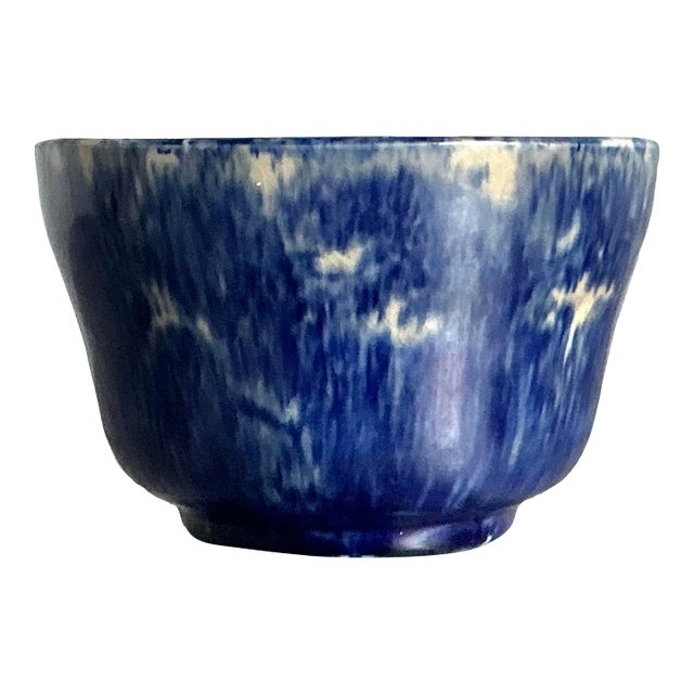 Vintage Boho Glazed Ceramic Splatter Bowl For Sale