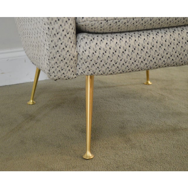 Modern Design Brass Leg Lounge Chair For Sale - Image 11 of 12