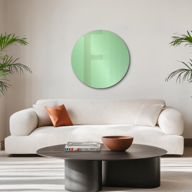 Green Balducci Round Emerald Green Mirror Large For Sale - Image 8 of 8