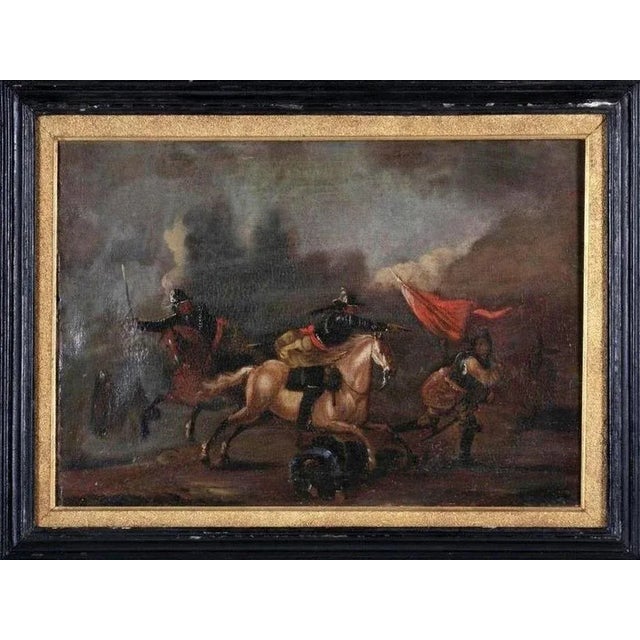 French School Artist, Battle Scene, 18th Century, Oil on Canvas, Framed For Sale - Image 7 of 7