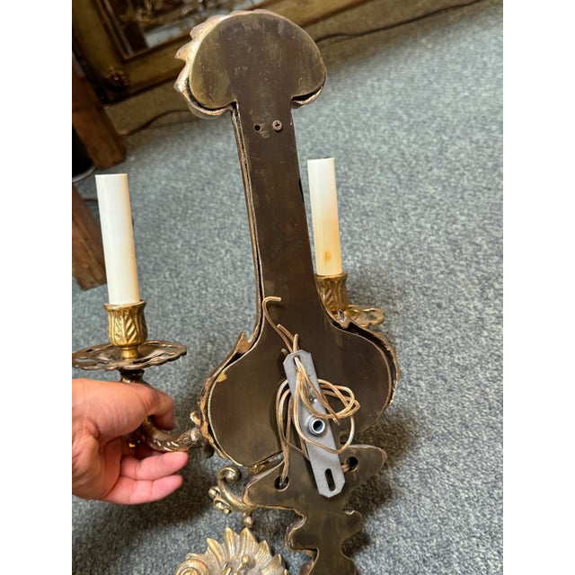 Early 20th Century Early 20th Century French Empire Gilt Bronze Wall Sconces, Pair For Sale - Image 5 of 10