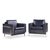 Robert Haussmann for De Sede Mid Century Black Leather Chairs - Pair Each chair measures: 34.25 wide x 32 deep x 32 high,...