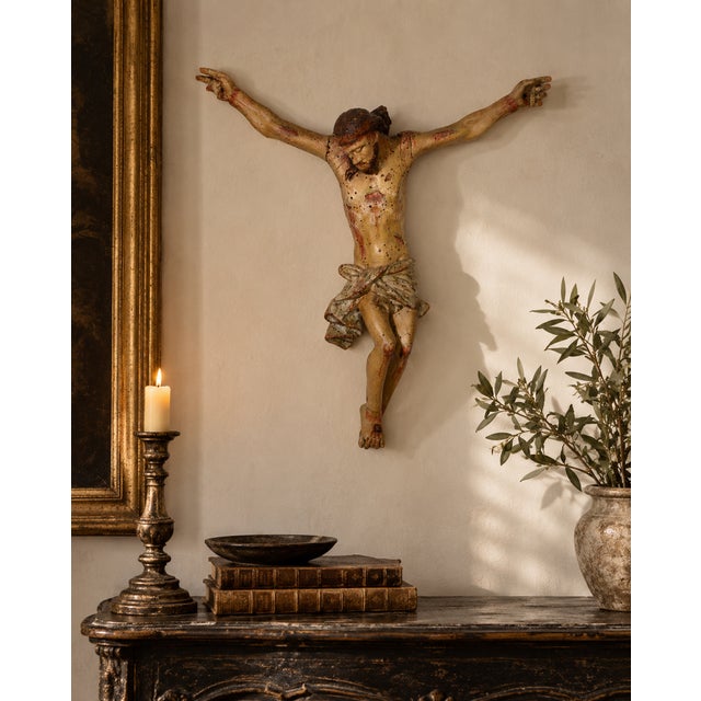 Italian Artist, Corpus Christi Sculpture, 1800s, Polychrome Wood For Sale - Image 15 of 16