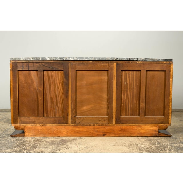 1930s French Art Deco Walnut Sideboard With Black Marble Top For Sale - Image 17 of 18