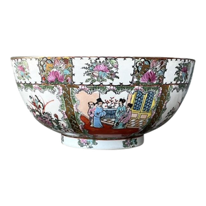 Vintage Asian Rose Famile Centerpiece Bowl