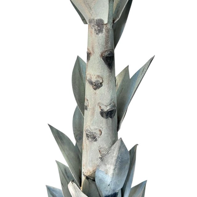 Verdigris Late 19th Century Large Potted Zinc Topiary Trees With Verdigris Finish - A Pair For Sale - Image 8 of 9