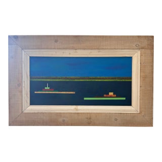 Vintage Abstract Oil Painting For Sale