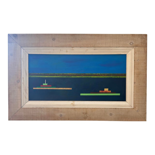 Vintage Abstract Oil Painting For Sale