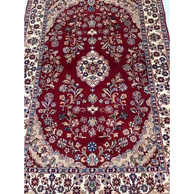 Persian Indo Persian Sarouk , 4'1" X 5'10" For Sale - Image 3 of 6